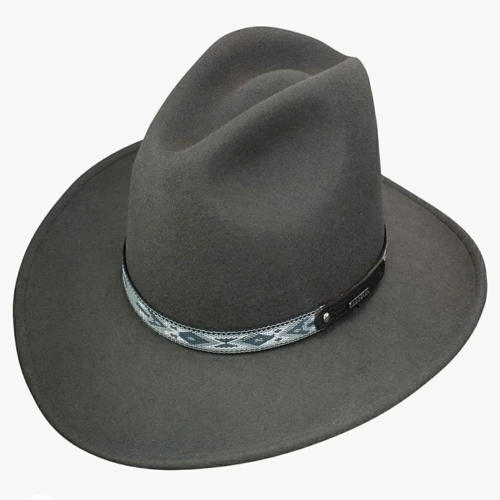 Stetson Men's Granger Crushable Wool Leather Hatband Western Cowboy Hat-Gray, S